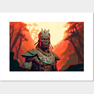 Character Warrior African Portrait Jungle Posters and Art